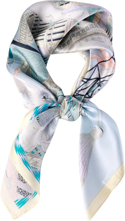 100% Pure Mulberry Silk Scarfs 26"x26" Square Scarf Women Neckerchief Headscarf hair scarf bandana Gift Packed