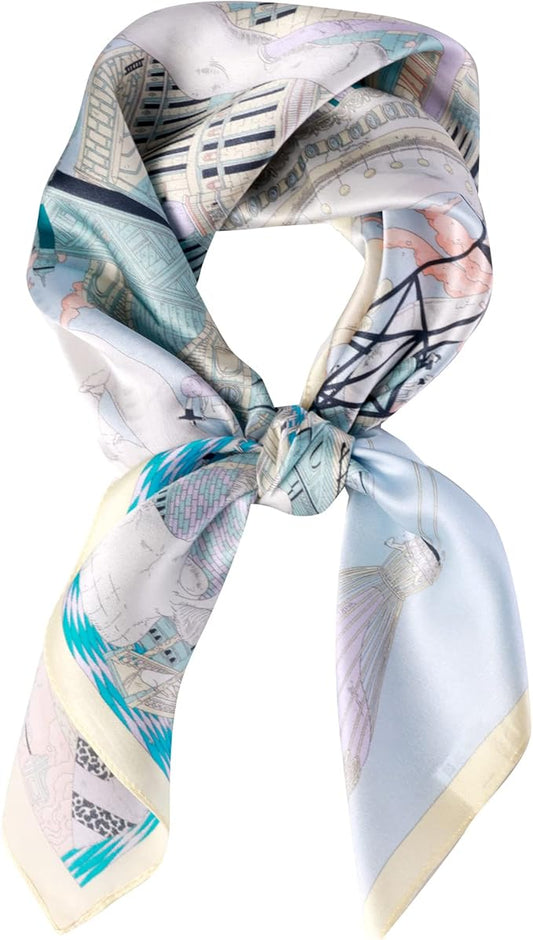 100% Pure Mulberry Silk Scarfs 26"x26" Square Scarf Women Neckerchief Headscarf hair scarf bandana Gift Packed