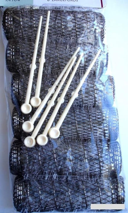 2 Pack HAIR STYLING BRUSH ROLLERS & PINS Hair Curlers 7/8" x 3" Bristles (12 Rollers)