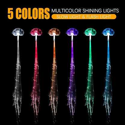 25 Pack Led Light Up Fairy Hair Accessories Braid Extension Clips for Women Girls, Glow in the Dark Party Favors Supplies Neon Rave Accessories Wig for Festival Halloween Christmas Birthday