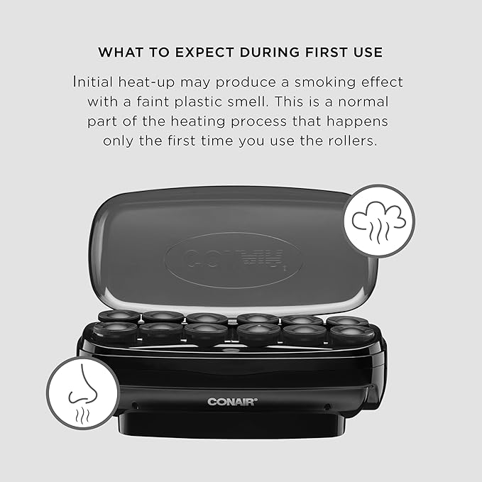 Conair Hot Rollers Hair Curlers for Long, Medium and All Hair | Heated Rollers with Hair Roller Clips Included | 1 1/2-inch Rollers | Amazon Exclusive