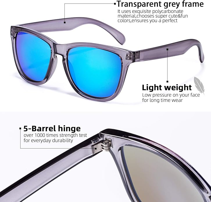 COLOSSEIN Sunglasses Womens,Classic Square Frame UV400 Mirrored Lens,Sunglasses Fit For Beach,Vacation,Driving