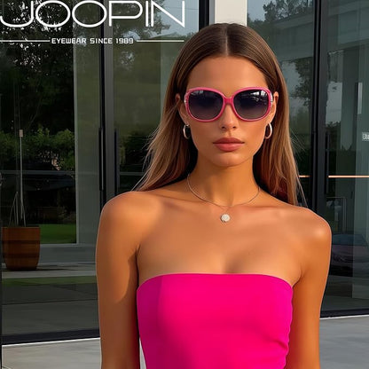 Joopin Big Womens Sunglasses Polarized Trendy Sun Glasses Large Rectangle UV Protection Rhinestone Sunnies