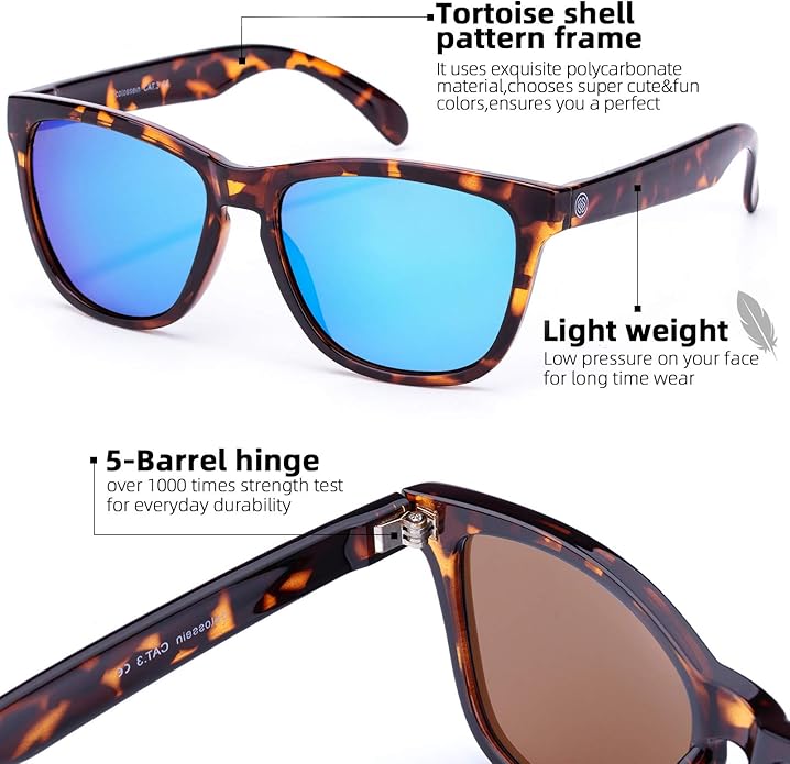 COLOSSEIN Sunglasses Womens,Classic Square Frame UV400 Mirrored Lens,Sunglasses Fit For Beach,Vacation,Driving