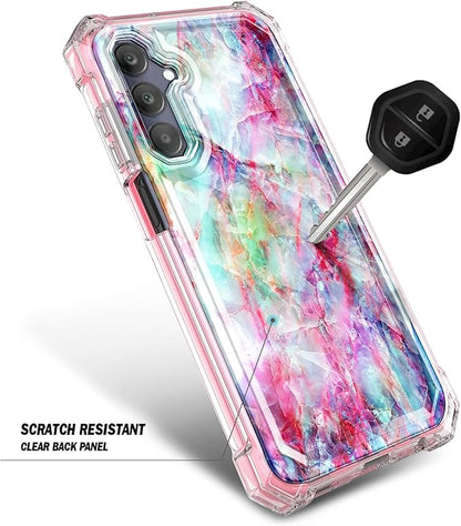 Designed for Samsung Galaxy A25 5G Case, Slim Stylish Full-Body Protective Shockproof Rugged Bumper Cover with Built-in Screen Protector (Marble Fantasy)