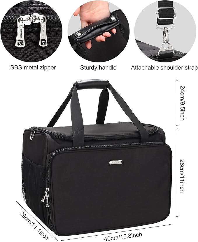 MONSTINA Rolling Makeup Train Case with Four Small Makeup Bag+ Professional Hairdressing Bag,Makeup Case for Hairstylist,Makeup Artist Trolley Travel Makeup Case with Adjustable Divider (Black)