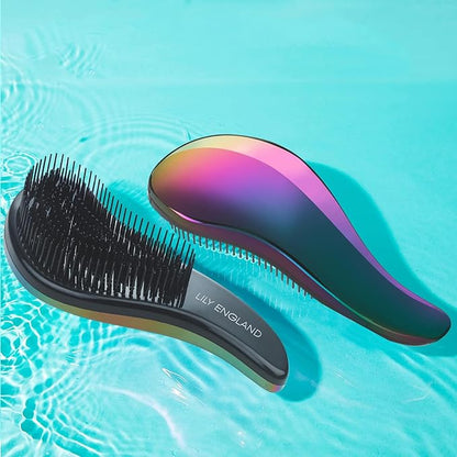 Lily England Hair Brushes for Women with Flexible Bristles - Pain-Free Detangler Brush for Curly, Thick, Straight & Natural Hair - Gentle Hairbrush for Women - Petrol Color