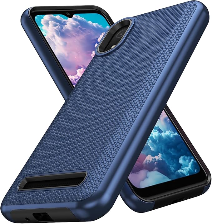 for Cloud Mobile C8 Phone Case with Screen Protector,Stratus C8 Phone Case Dual Layer Heavy Duty Protection,Slim Lightweight Rugged Military Grade Shockproof Cover for Cloud Stratus C8 Blue