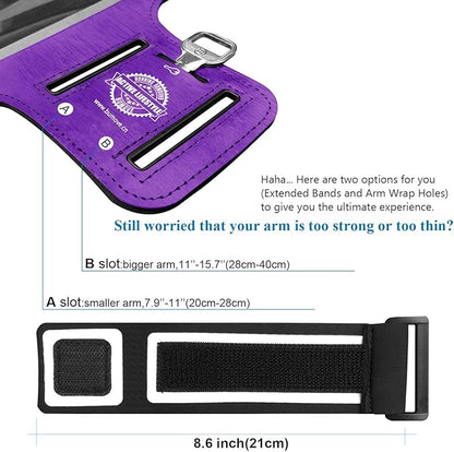 Pixel 9 Pro XL /8 Pro/7 Pro/Armband, BUMOVE Gym Running Workouts Sports Phone Arm Band for Google Pixel 9 Pro XL, 8 Pro,7 Pro, 6 Pro, with Card Holder (Purple)