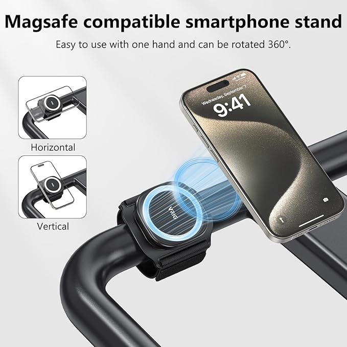 VRIG 360 Rotatable Magnetic Wristband Phone Holde, Armband Cell Phone Holder, Magnetic Phone Holder, Compatible with magsafe iPhone 16 15 14 13 12 Pro Max Plus Mini