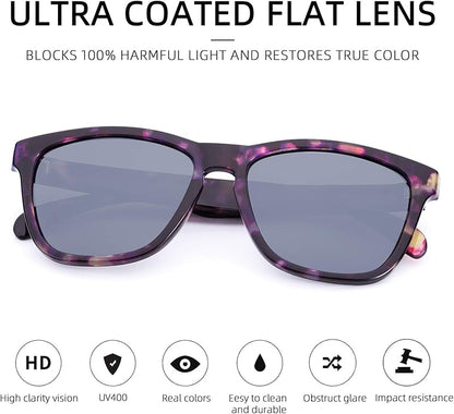 COLOSSEIN Sunglasses Womens,Classic Square Frame UV400 Mirrored Lens,Sunglasses Fit For Beach,Vacation,Driving
