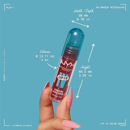 NYX PROFESSIONAL MAKEUP Lip IV Hydrating Glossy Lip Stain with 12HR Hydration - Berry Thirsty (Red)
