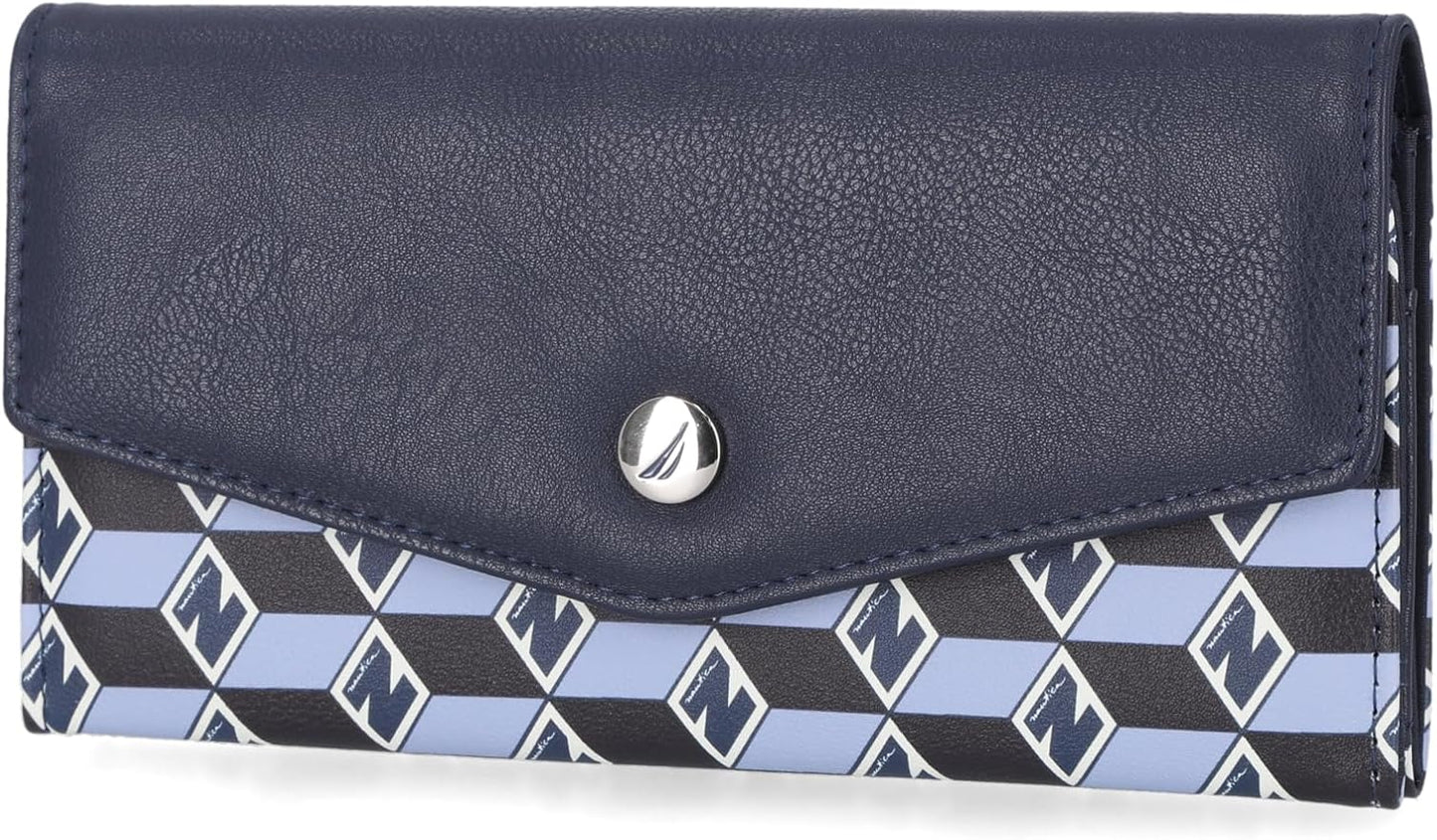 Nautica Money Manager RFID Slim and Small Wallet for Women - Credit Card Holder with Coin Purse and Zipper Wallet, Women's Clutch Organizer
