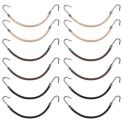 15 Pieces Elastic Hook Hair Tie Styling Ponytail Holder Hooks Cord for Curly Long Hair(Black, Brown and Blonde)