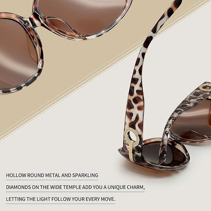 Joopin Big Womens Sunglasses Polarized Trendy Sun Glasses Large Rectangle UV Protection Rhinestone Sunnies