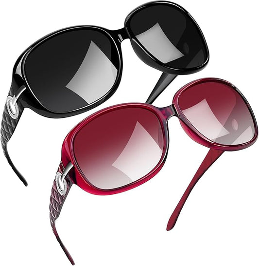Joopin Big Womens Sunglasses Polarized Trendy Sun Glasses Large Rectangle UV Protection Rhinestone Sunnies
