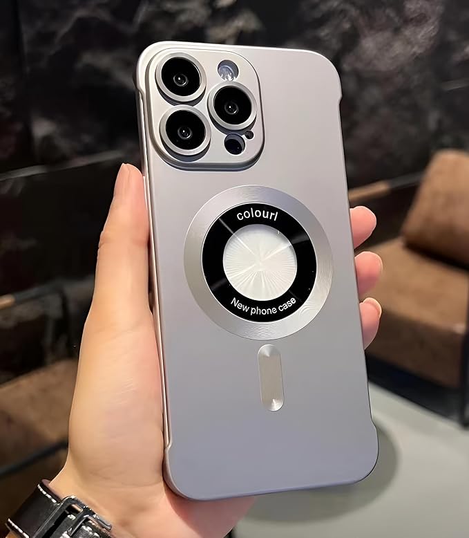 Compatible iPhone 12 Pro Max Silicone Minimalist Case with Camera Lens Bumper, Frameless Design, Ultra Thin and Shockproof, Simple and Practical Impact Protection. Silver