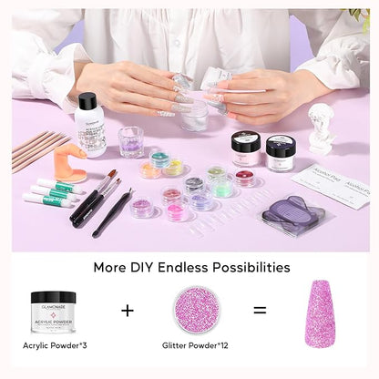 Nail Kit Acrylic Set: Professional Nail Kit with everything for Beginners Acrylic Powder Kit Nail Art Tool Women Salon