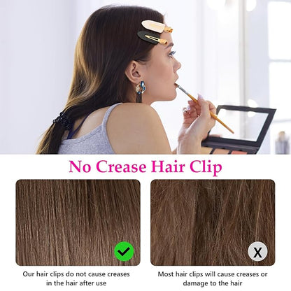 D 6 Pcs No bend Hair Clips No Crease Hair Clip Makeup Clips for Women and Girls Flat Hair Clips for Hairstyling Salon Golden Handle
