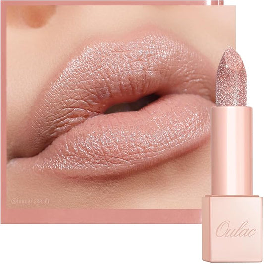 Oulac Infinity Moisture Shine Lipstick - High Shine Shimmery Finish, Super Creamy Texture, Medium to High Coverage - Gluten Free, PG12 Pure Zen