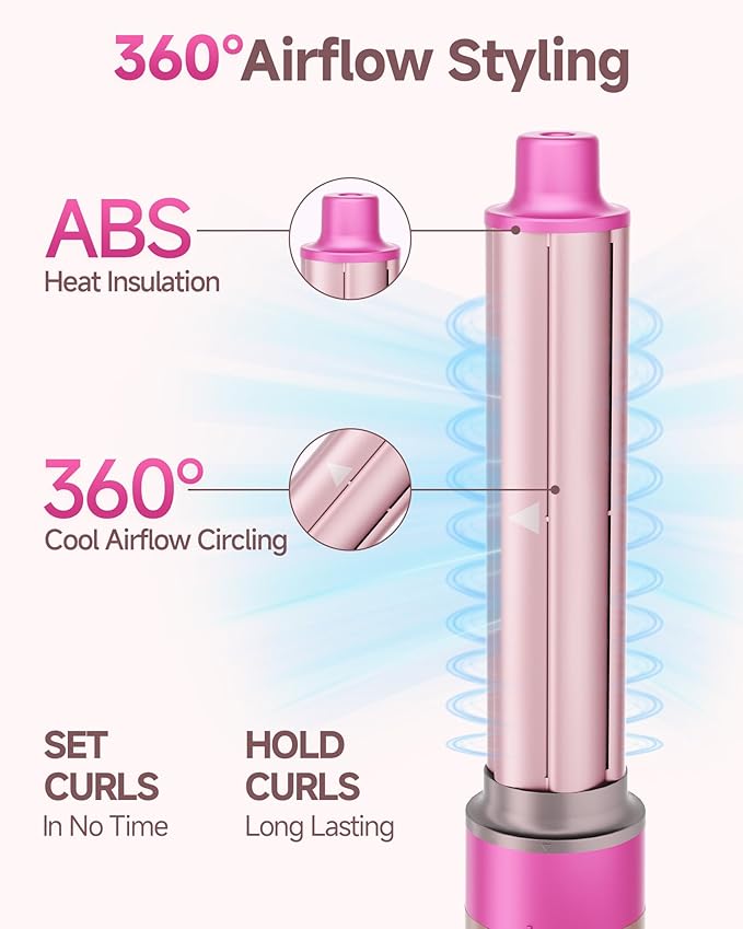 5 in 1 Hair Dryer Brush WindBlow Magic Styler, 110,000 RPM High-Speed Turbo Blow Dryer Brush, Professional 500 Million Negative Ionic Hair Dryer, for Curling Volumizing Air Styling