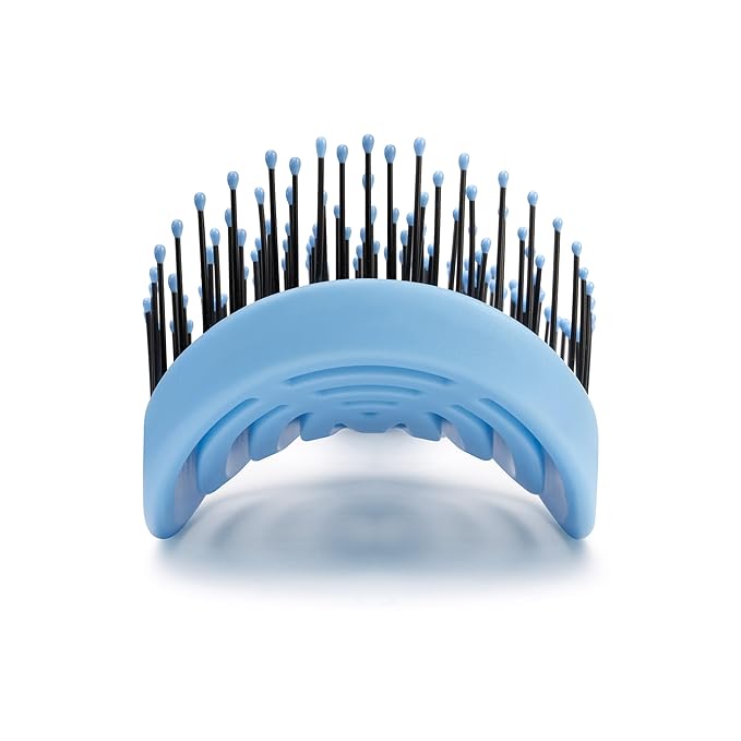 NuWay 4HAIR® DoubleC PRO® U.S. Patented Double Curved Detangling Brush is Hair Dryer Safe (Ocean Blue)