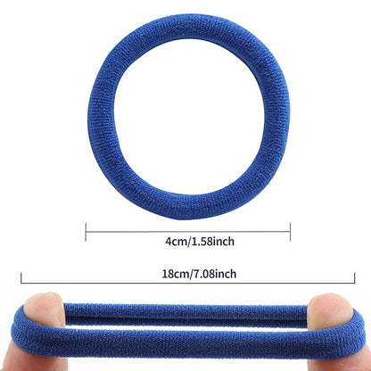 100 Pcs Thick Seamless Hair Ties, Ponytail Holders Hair Accessories No Damage for Thick Hair (Rainbow Colors)