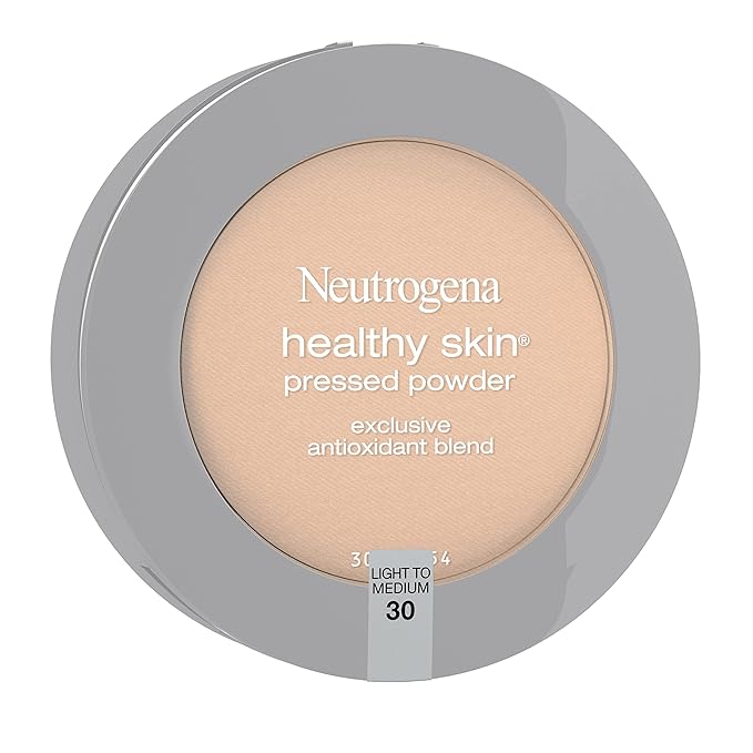 Neutrogena Healthy Skin Pressed Makeup Powder Compact with Antioxidants & Pro Vitamin B5, Evens Tone, Minimizes Shine & Conditions, Light to Medium 30.34 oz (Pack of 2)