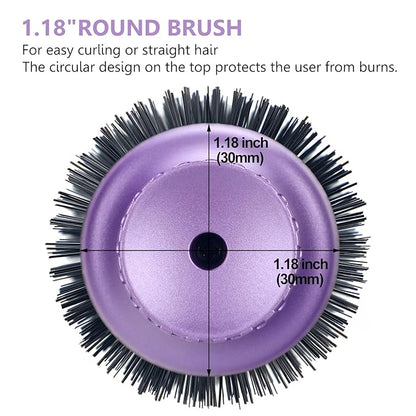 Hot Air Brush, Aima Beauty Salon One-Step Hair Dryer and Volumizer, 4-in-1 Hair Dryer Brush, Hair Styling Tools, Purple-Round