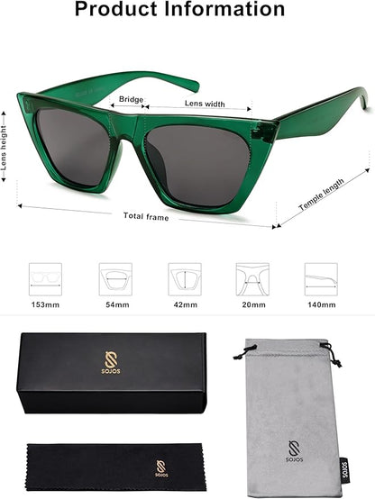 SOJOS Trendy Oversized Square Cateye Polarized Sunglasses Womens Big Frame Shades SJ2115