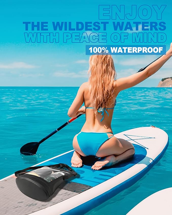 2L Waterproof Phone Pouch for iPhone 16 15 14 11 Pro Max & Galaxy S24 S21 - Floating Large Capacity Dry Bag Stores Sunscreen, Sunglasses - Oversized Waterproof Bag for Beach, Swimming, Kayaking
