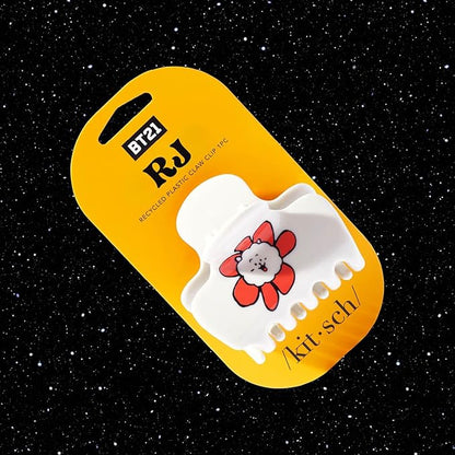 Kitsch BT21 Recycled Plastic Puffy Medium Hair Clips for Women, Medium Claw Clips for Thin Hair and Short Hair for Women