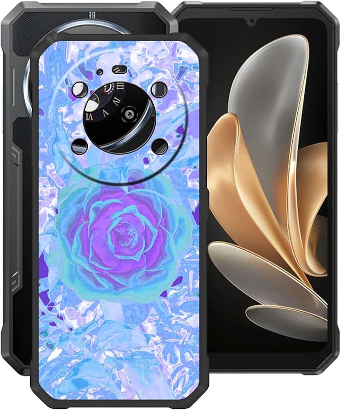 Case for Fossibot F109 5G (6.74"), Black Soft TPU Bumper Phone Case, Slim Shockproof Silicone Military Grade Drop Protective Shell for Fossibot F109 5G - Flowers Blossom