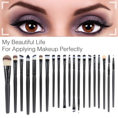 20 Pieces Makeup Brush Set Professional Face Eye Shadow Eyeliner Foundation Blush Lip Makeup Brushes Powder Liquid Cream Cosmetics Blending Brush Tool