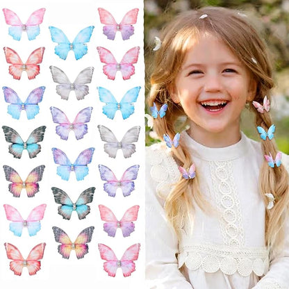 20Pcs Moving Glitter Hair Clips Fairy Accessories for Women and Teens, Colorful 90s Clips (Purple)