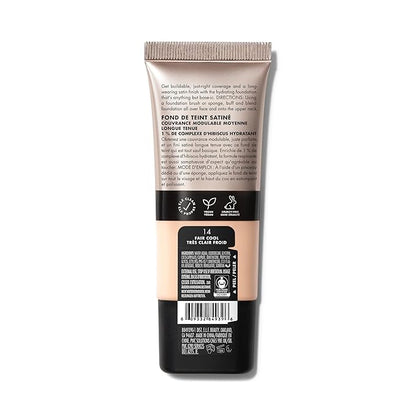 e.l.f. Soft Glam Foundation, Medium Coverage, Long-Lasting & Buildable Foundation For A Smooth, Satin Finish, Vegan & Cruelty-Free, 14 Fair Cool