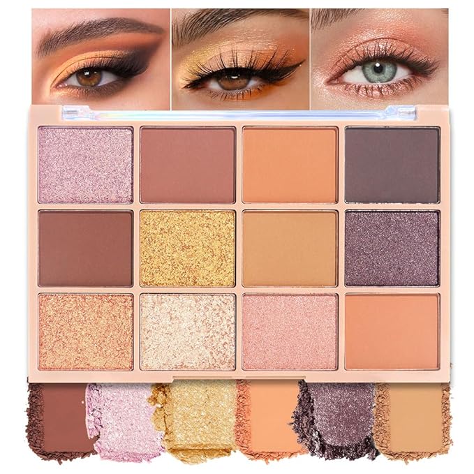 Neutral Eye Shadow Palette,Nude Pink Champagne Naked Cream Eyeshadow Palette,Make Up Pallets for Women Highly Pigmented Eyeshadow for Eyes Long Lasting Naturing-Looking,Blendable,Vegan