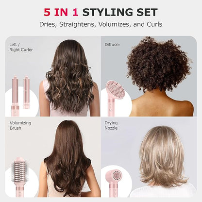 5 in 1 High Speed Hot Air Comb Set 5 in 1 with Diffuser