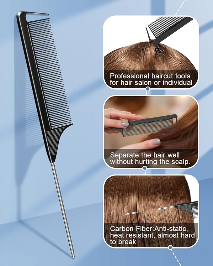 3 Sizes Metal Hair Styling Clips 70PCS, MORGLES No Crease Alligator Clips for Hair Rollers with 2pcs Parting Comb for Braids, Coloring and Styling