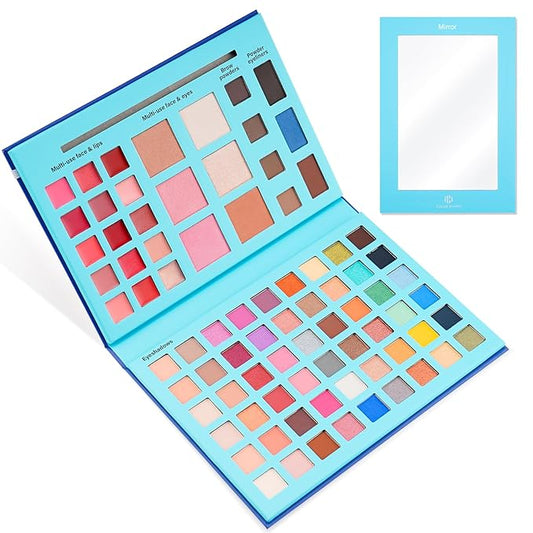 Color Nymph Multi-Colored Makeup Palettes丨Highly Pigmented 54 Colors Eyeshadow Palette with Matte Shimmer Finishes丨Cruelty Free Travel Size Makeup Pallet (Blue)