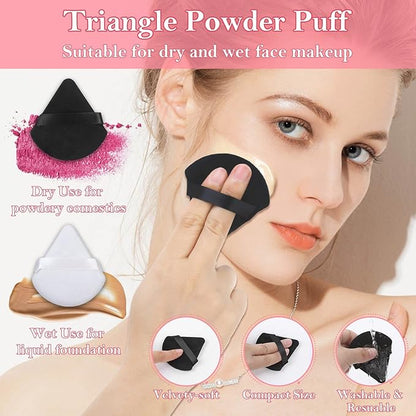 Disposable Makeup Applicators Accessories Kit Makeup Artist Supplies with Mixing Tray Mascara Wands, Lip Brushes, Hair Clips Triangle Puff for Face with Storage Box
