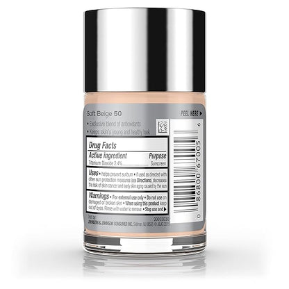 Neutrogena Healthy Skin Liquid Makeup Foundation with Broad Spectrum SPF 20 Sunscreen, Medium Coverage Foundation with Nourishing Pro-Vitamin B5, Soft Beige 50, 1 fl. oz