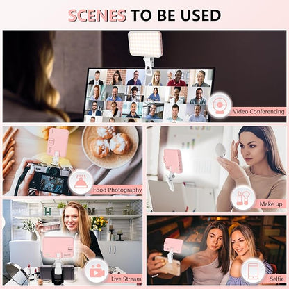 Selfie Light - BANSINE LED Phone Light USB-Rechargeable - Portable Photo Light with 97+ CRI, Up to 6500K Color Temperature Camera Light for Selfie, Zoom Conference, Video, Makeup and Live Stream