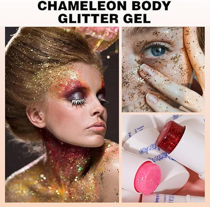 Body Glitter Stick, Face Glitter Stick for Body/Lip/Hair/Eyes, Sparkling Sequins Glitter Stick Holographic Mermaid Sequins Paint Makeup (Blue)