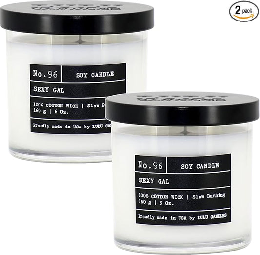 Lulu Candles | Sexy Gal | Luxury Scented Soy Jar Candle | Hand Poured in The USA | Highly Scented & Long Lasting (6 Oz. 2 Pack)