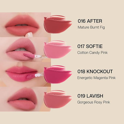 Objet Lip Stain (Unique Paint Tube Design) – Velvet Matte Tint, Long-Lasting Waterproof Lipstick, Hydrating Korean Makeup, Red & Rose Gloss, K-Beauty Tinted Lipstain (18 KNOCKOUT)