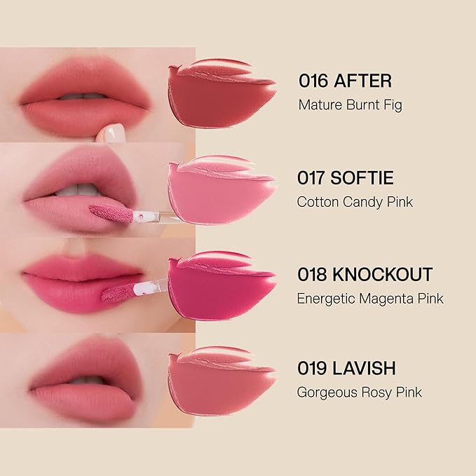 Objet Lip Stain (Unique Paint Tube Design) – Velvet Matte Tint, Long-Lasting Waterproof Lipstick, Hydrating Korean Makeup, Red & Rose Gloss, K-Beauty Tinted Lipstain (16 AFTER)