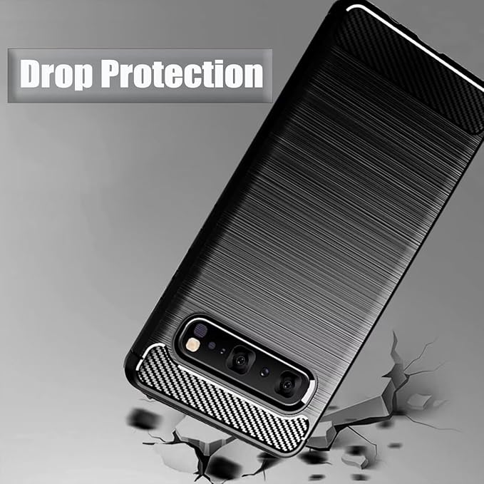 for Samsung Galaxy S10 5G Phone case, Shockproof, Scratch Resistant Carbon Fiber Jacket, Soft TPU, for Galaxy S10 5G case (Black)
