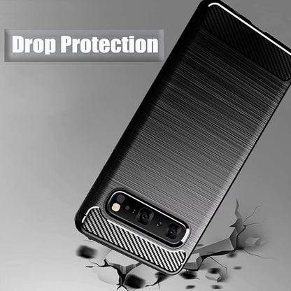 for Samsung Galaxy S10 5G Phone case, Shockproof, Scratch Resistant Carbon Fiber Jacket, Soft TPU, for Galaxy S10 5G case (Black)