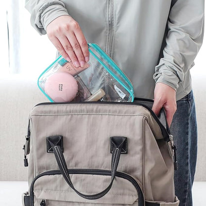 PACKISM Clear Makeup Bag - 3 Pack TSA Approved Toiletry Bags Clear Toiletry Bags for Traveling, Airport Carry on Compliant Bag, Green